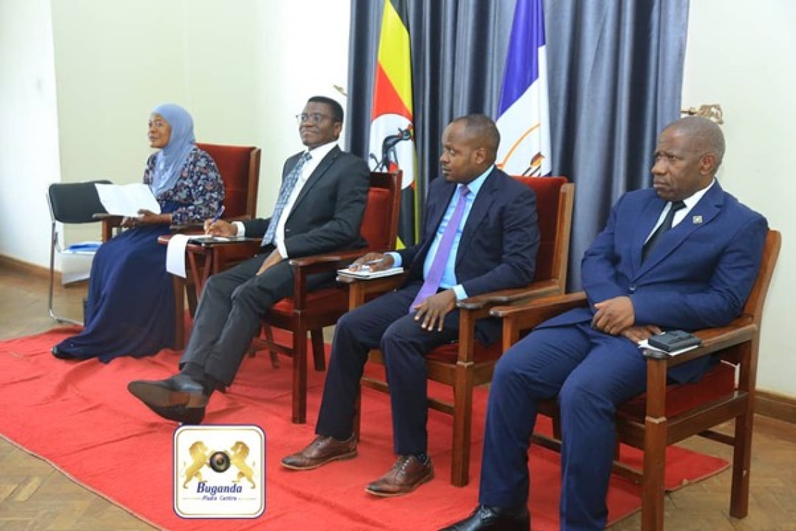 Katikkiro in the middle with Hon. Mariam Mayanja and Hon. Kazibwe Image